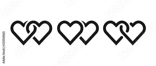 Collection of hearts icons. Love signs. Datting logo symbol.