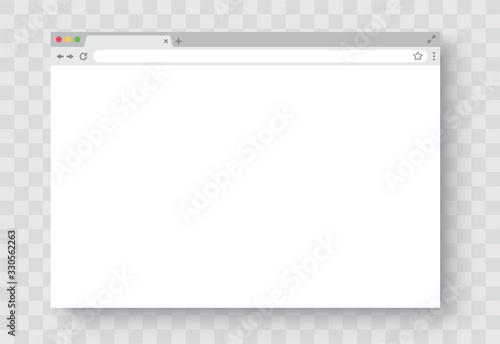 Browser window. Realistic blank browser window with shadow. Empty web page mockup - stock vector.