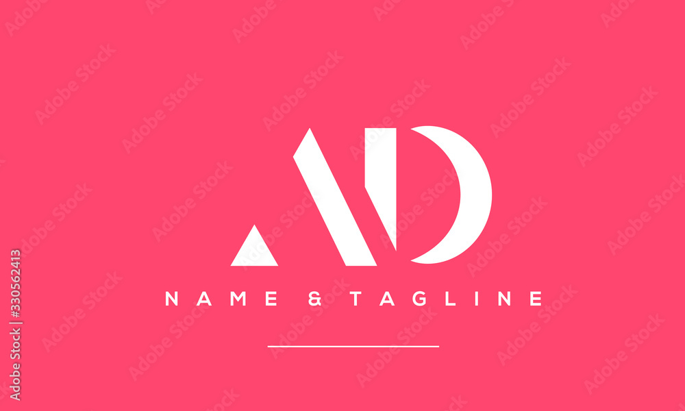 Fototapeta premium Alphabet letter icon logo AD