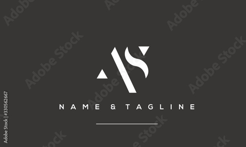 Alphabet letter icon logo  AS