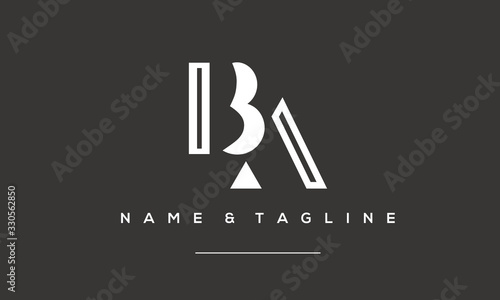Alphabet letter icon logo BA
