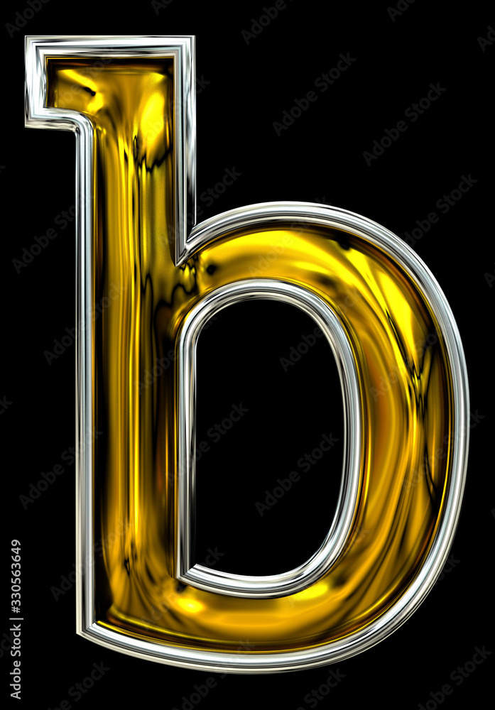 3D rendering. Lowercase Letter b.