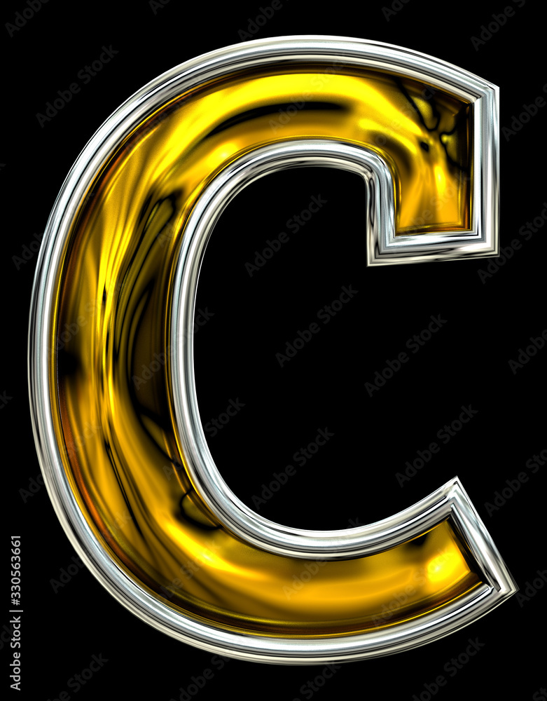 3D rendering. Lowercase Letter c. 3D rendering. Lowercase Letter c.