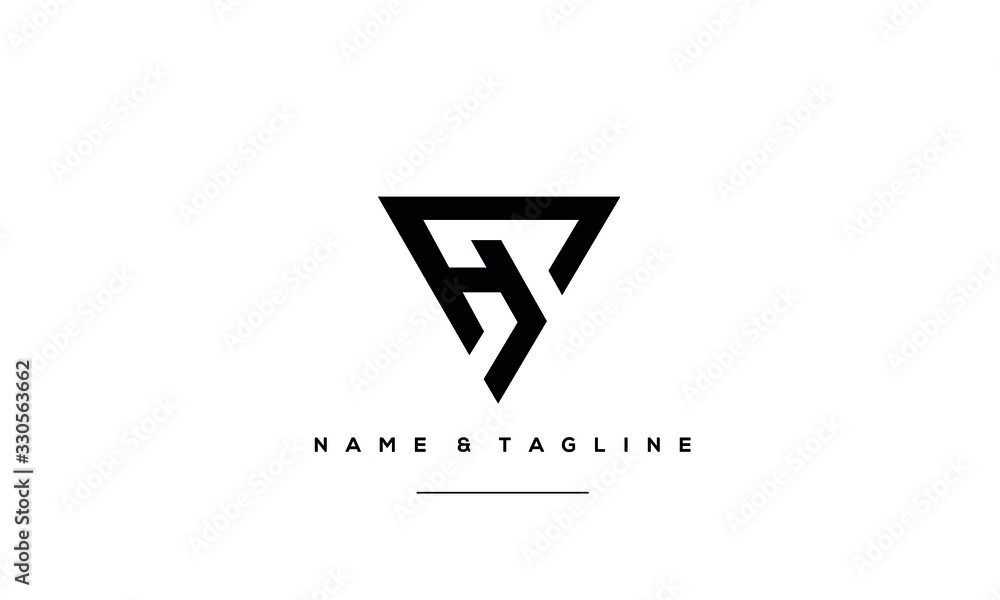 Alphabet letter icon logo H in triangle shape Alphabet letter icon logo H in triangle shape