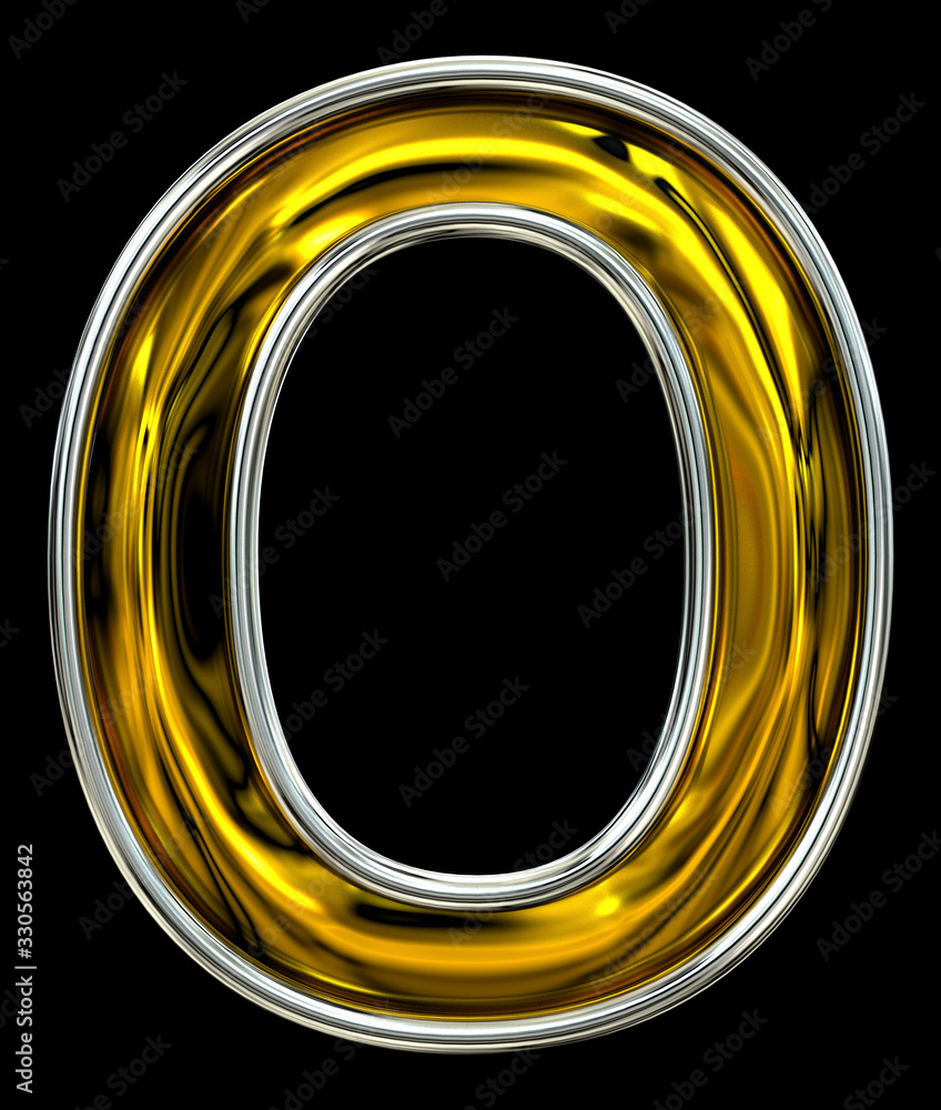 3D rendering. Uppercase Letter O. 3D rendering. Uppercase Letter O.