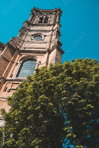 Tower of Grimbergen Abbey church in Flanders Belgium photo