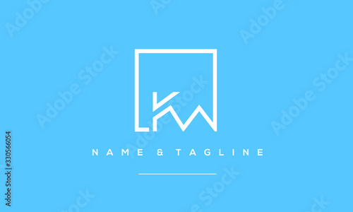 Alphabet letter icon logo KW