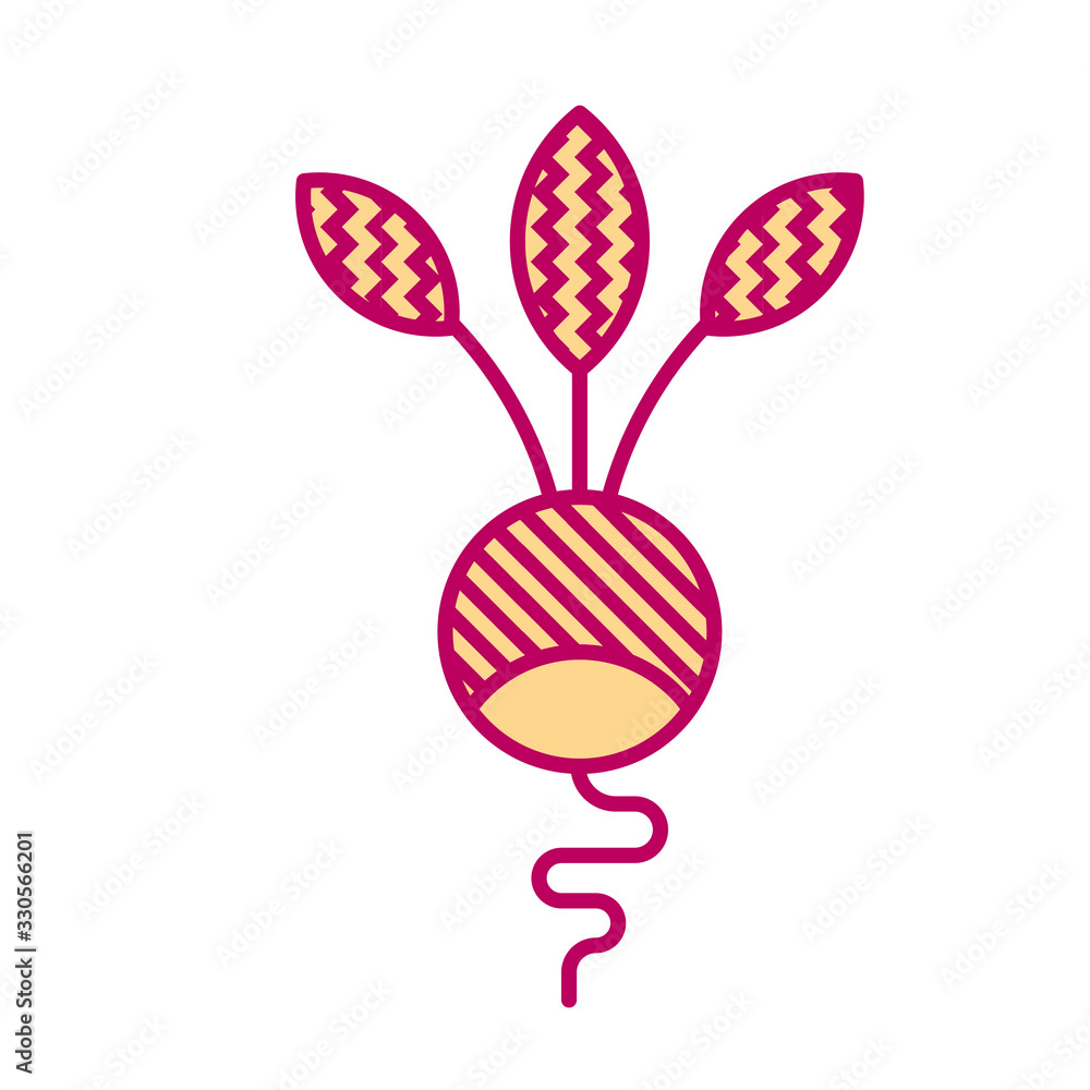 Minimal style radish illustration. Icon or logo design. Minimal style radish illustration. Icon or logo design.