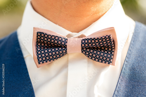 Details of a bow tie for a ceremony or for a wedding