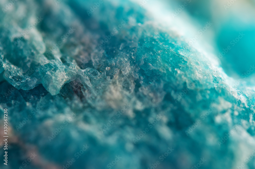 Fototapeta premium Turquoise background from natural crystal. Amazonite. Macro