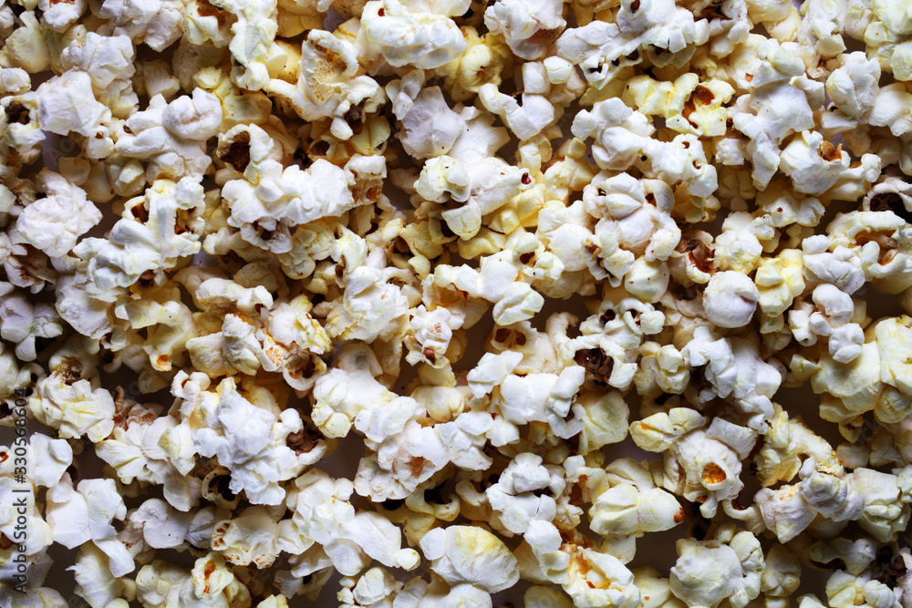 popcorn on a white background macro background texture popcorn on a white background macro background texture