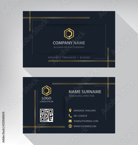 Business card in modern luxury style black and gold color