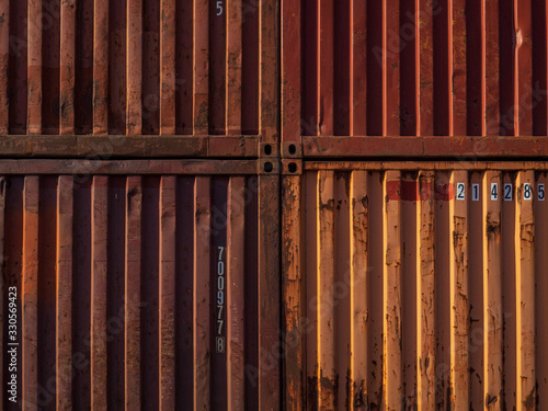 stack of red shipping containers