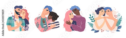 Lovers man and woman hug. Happy family concept.