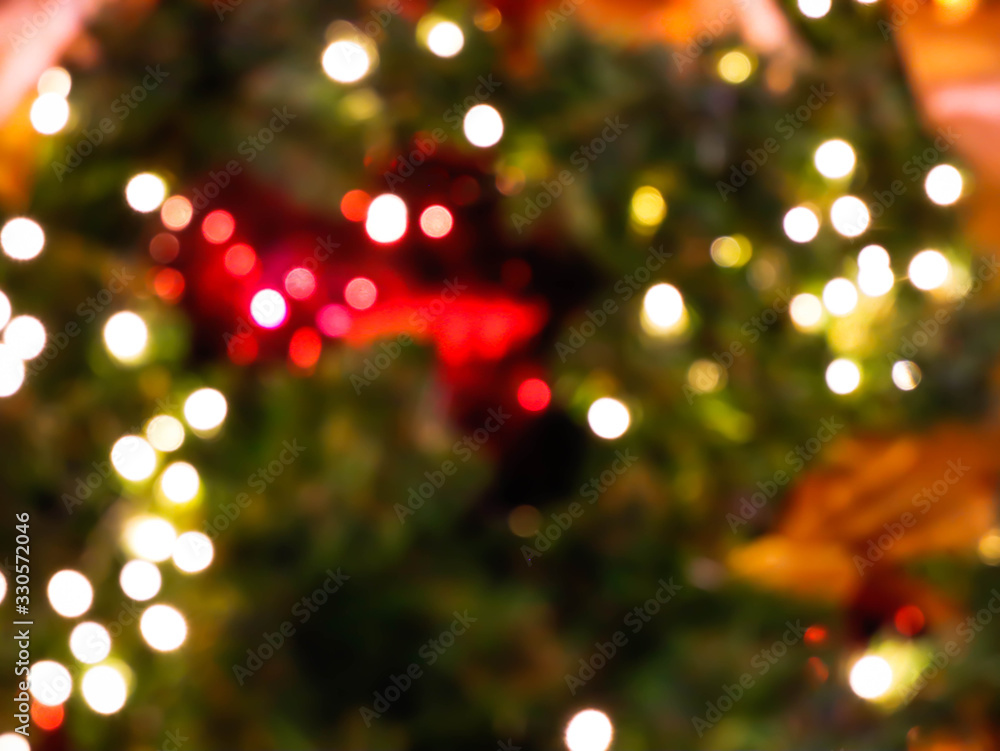 Bokeh christmas tree at night christmas day.