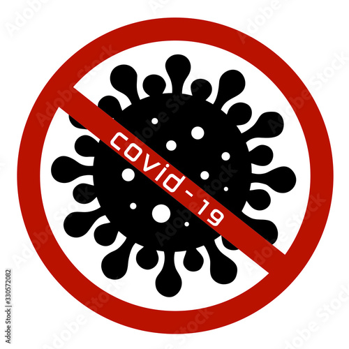 Coronavirus 2019-nCoV. Corona virus icon. Black on white background isolated. China pathogen respiratory infection (asian flu outbreak). influenza pandemic. virion of Corona-virus. Vector