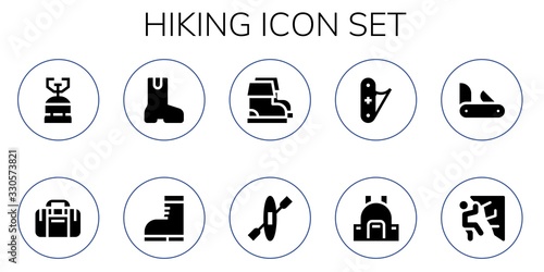 hiking icon set