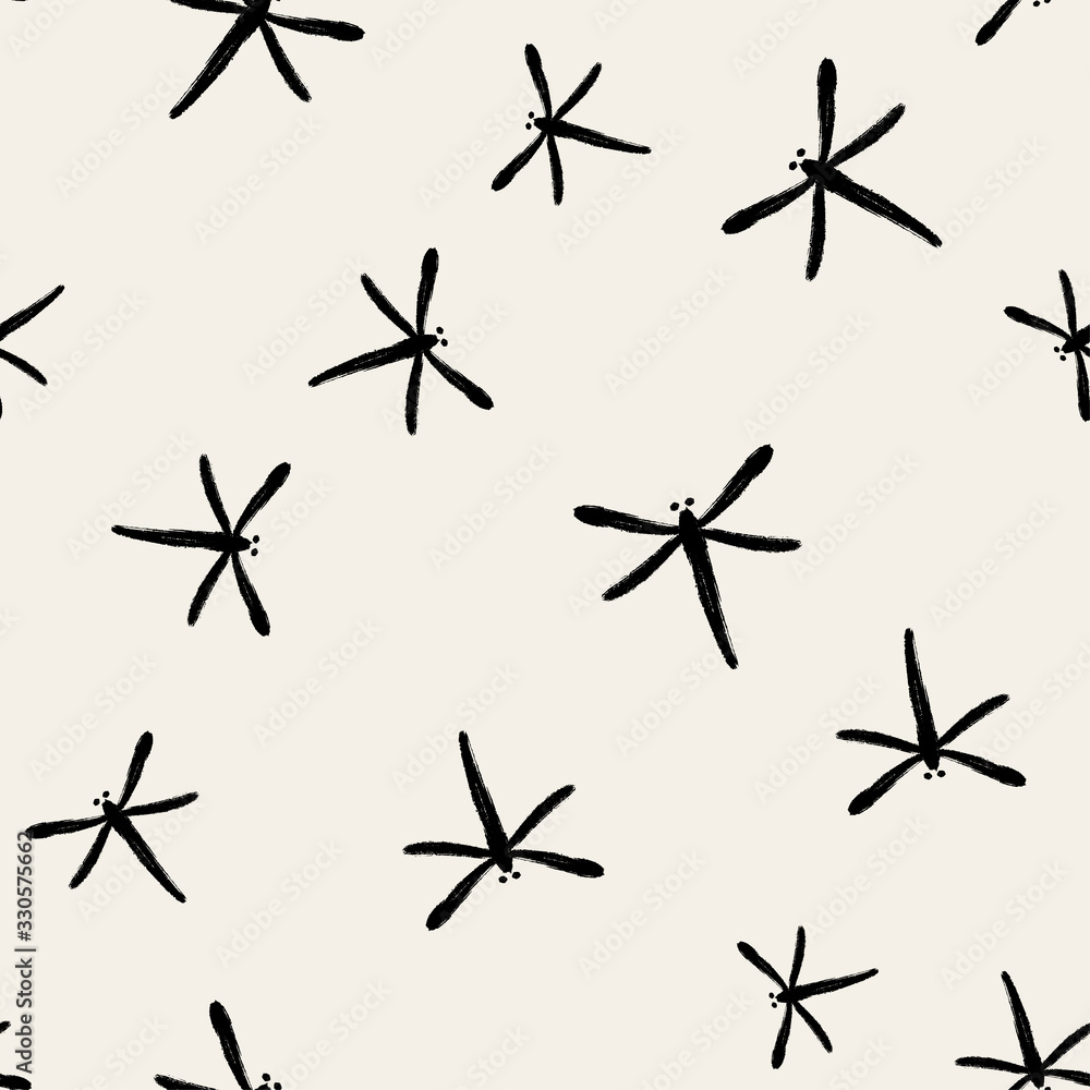 Seamless pattern. Dragonfly in japanese style simple trendy texture. Stylish summer background Seamless pattern. Dragonfly in japanese style simple trendy texture. Stylish summer background
