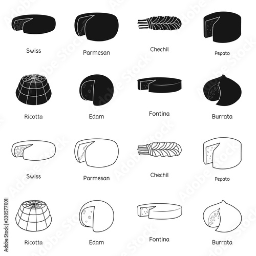 Vector design of breakfast and piece logo. Collection of breakfast and product stock vector illustration.