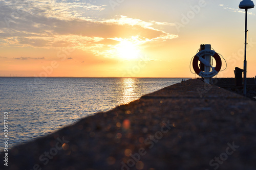 sunset on pier