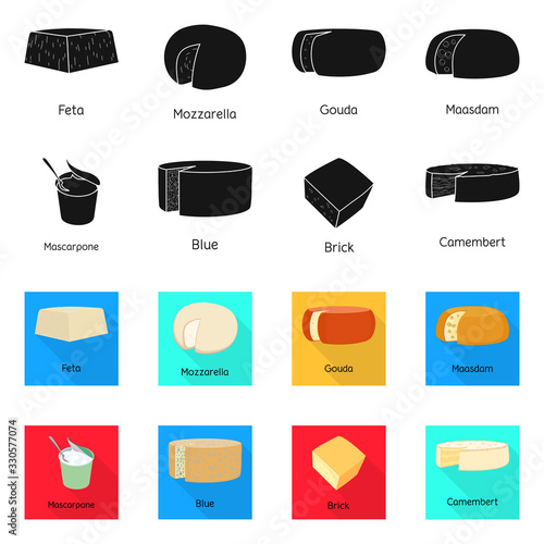 Isolated object of breakfast and piece icon. Set of breakfast and product stock vector illustration.