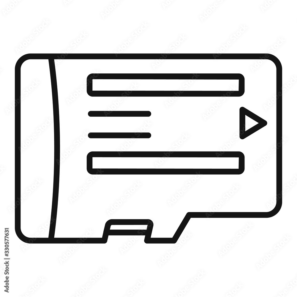 Phone micro sd card icon. Outline phone micro sd card vector icon for web design isolated on white background Phone micro sd card icon. Outline phone micro sd card vector icon for web design isolated on white background