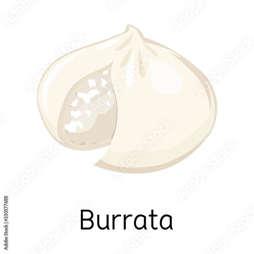 Isolated object of cheese and burrata sign. Graphic of cheese and meal stock symbol for web.