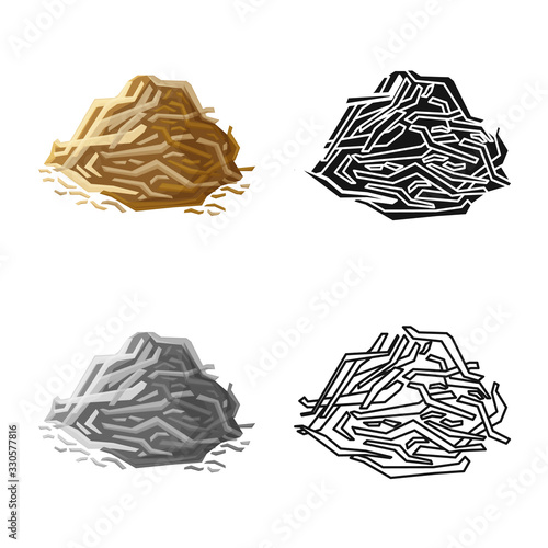 Vector design of waste and material logo. Graphic of waste and sugarcane vector icon for stock.