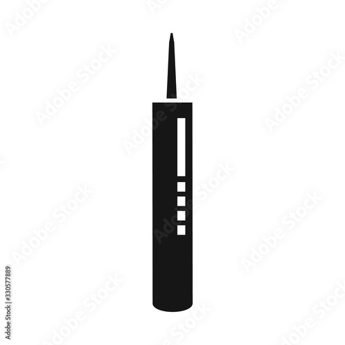 Vector design of tube and super sign. Web element of tube and caulk stock vector illustration.
