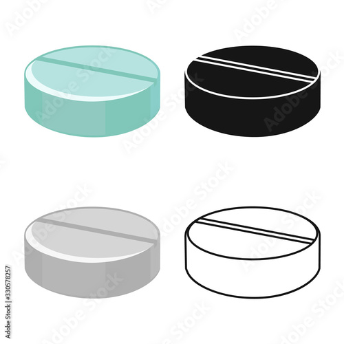 Vector illustration of pill and drug symbol. Web element of pill and capsule vector icon for stock.
