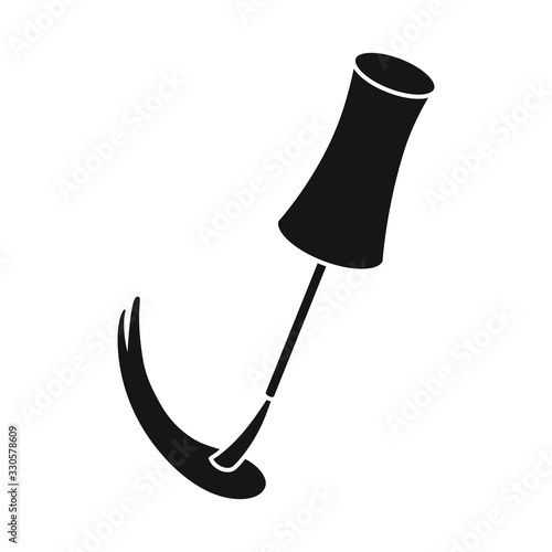 Vector illustration of brush and nailpolish icon. Graphic of brush and smear stock symbol for web.