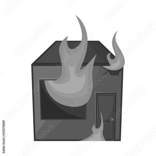 Vector illustration of house and flame logo. Collection of house and burning stock vector illustration.