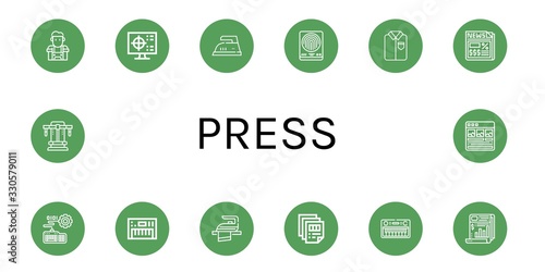 press simple icons set