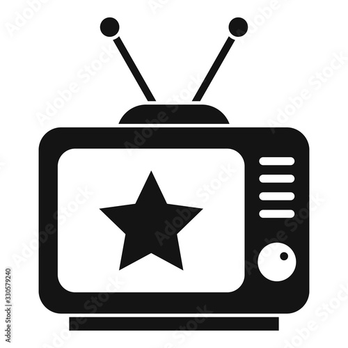 Celebrity tv set icon. Simple illustration of celebrity tv set vector icon for web design isolated on white background