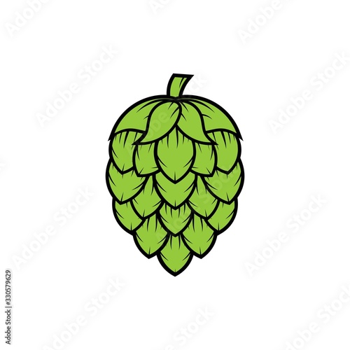 Hop icon isolated on white. Beer hop brewing emblem icon label logo, Vector illustration.