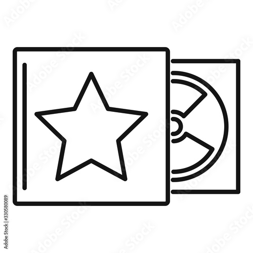 Celebrity music cd icon. Outline celebrity music cd vector icon for web design isolated on white background