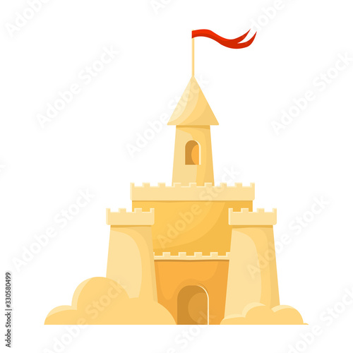 Sand castle vector icon.Cartoon vector icon isolated on white background sand castle .