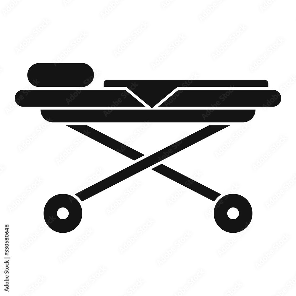 Hospital bed icon. Simple illustration of hospital bed vector icon for web design isolated on white background Hospital bed icon. Simple illustration of hospital bed vector icon for web design isolated on white background