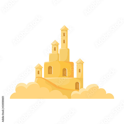 Sand castle vector icon.Cartoon vector icon isolated on white background sand castle .