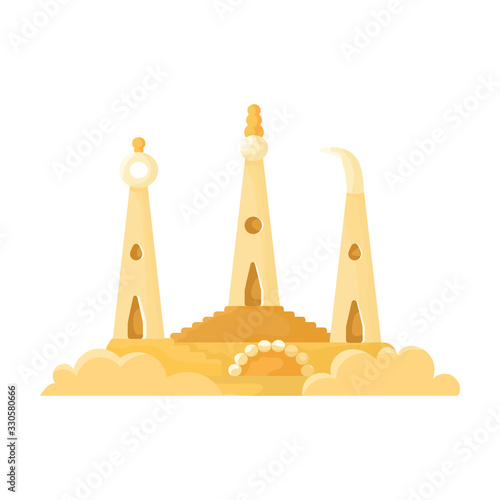 Sand castle vector icon.Cartoon vector icon isolated on white background sand castle .