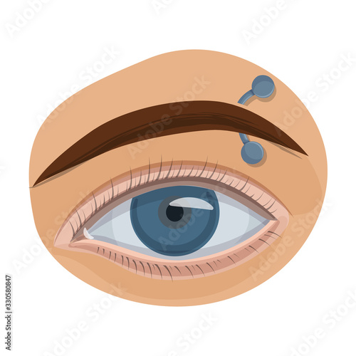 Eyebrow of piercing vector icon.Cartoon vector icon isolated on white background eyebrow of piercing .