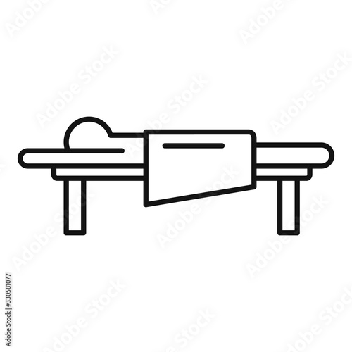 Chiropractor patient icon. Outline chiropractor patient vector icon for web design isolated on white background