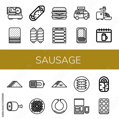 Set of sausage icons