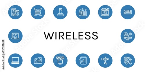 wireless simple icons set