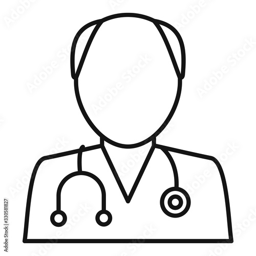 Podiatrist doctor icon. Outline podiatrist doctor vector icon for web design isolated on white background