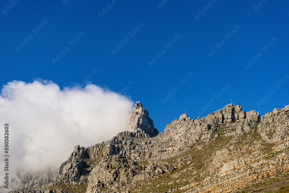 Table Mountain, Cape Town, South Africa. Amazing views, beautiful clouds and mist.