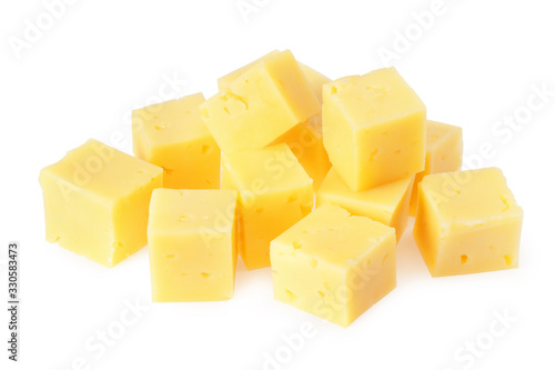 Cut of cheese isolated on a white background