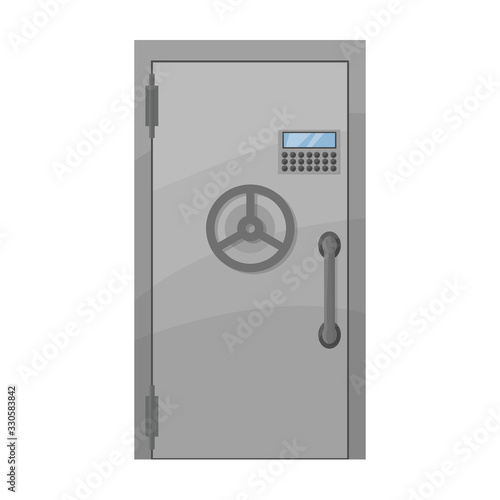 Safe door vector icon.Cartoon vector icon isolated on white background safe door.