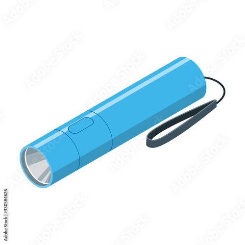 Flashlight isometric vector icon.Cartoon vector icon isolated on white background flashlight.