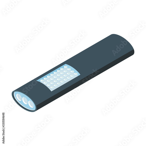 Flashlight isometric vector icon.Cartoon vector icon isolated on white background flashlight.